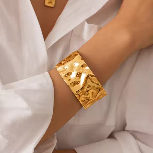 Hammered Hug Cuff Bracelet