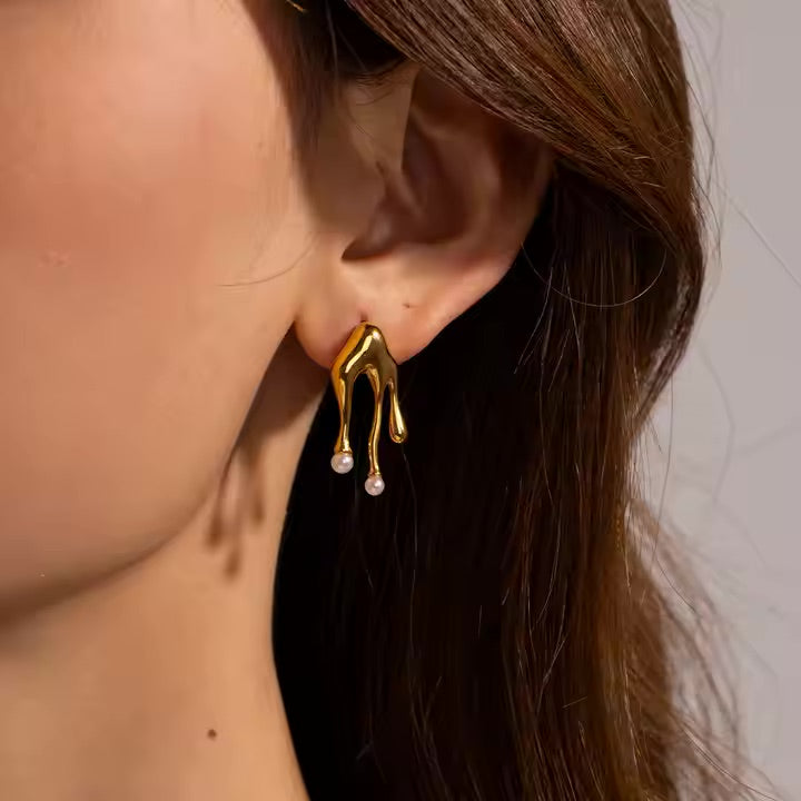 Volcano Lava Pearl Earrings