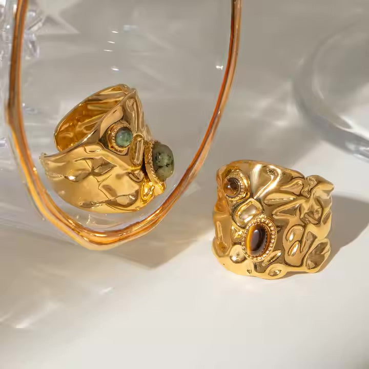 Hammered Horizon Ring