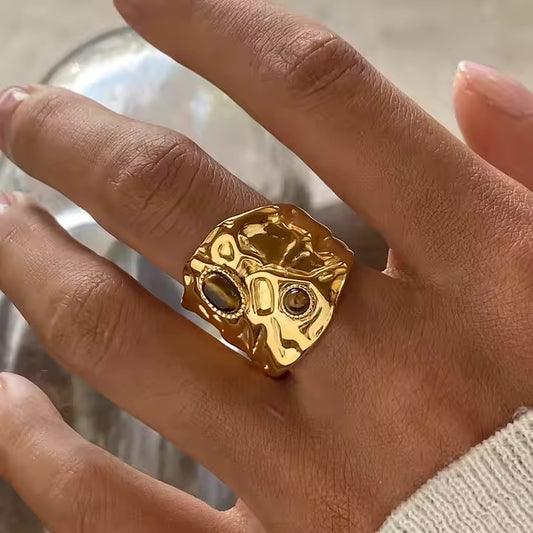 Hammered Horizon Ring